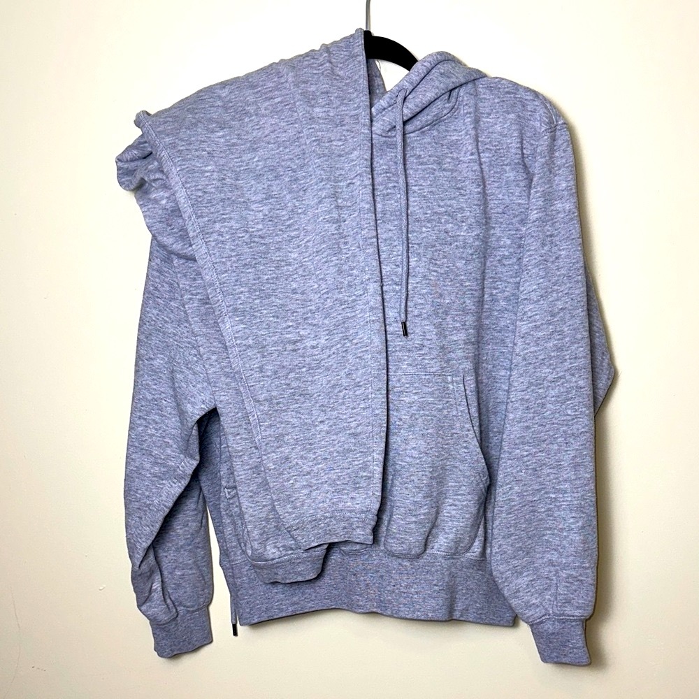 Fashion Nova Gray Hoodie and Sweatpants Set Size XL